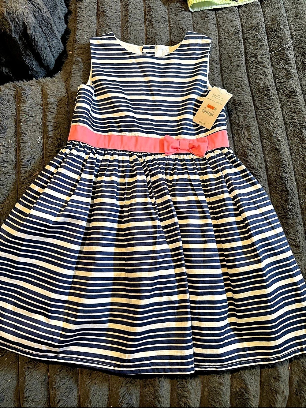 just one you Girls Striped Dress in Blue & Pink Size 5T NWT